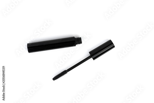Black mascara isolated on white background.