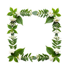 Green leafy frame with decorative foliage design