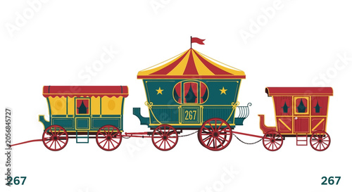 Vintage Circus Train Wagons: Entertainment, Travel, Retro Style