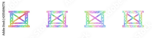 Photography Rainbow sketch steel girder icon design set