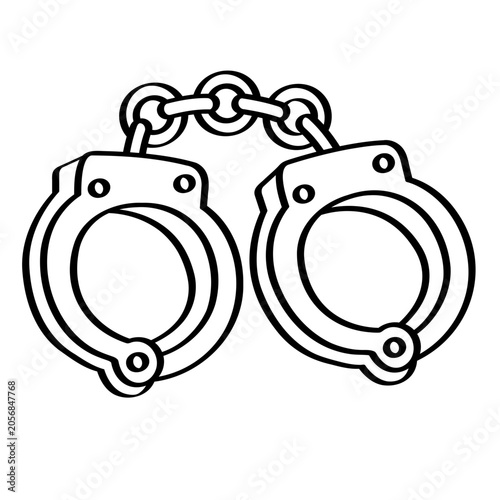 Fotografie handcuffs restrain arrest law enforcement security doodle outline