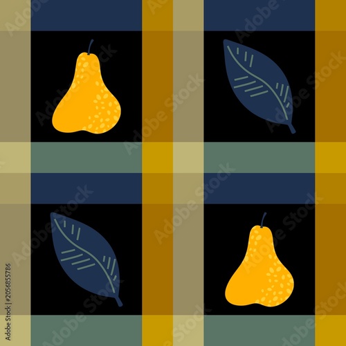 Summer fruit seamless pears pattern for wrapping paper and fabrics and kids and party accessories
