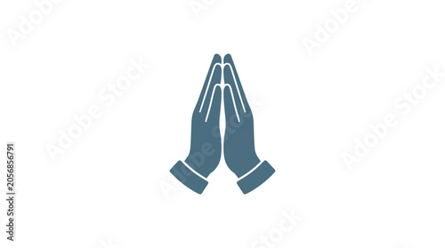 Praying hands icon symbolizing faith hope and gratitude in a simple clean design Vector