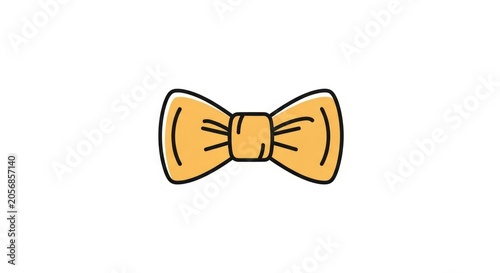 Simple Yellow Bow Tie Illustration.