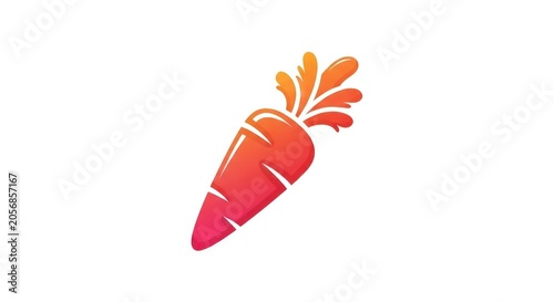 Vibrant Orange Carrot Icon Illustration.