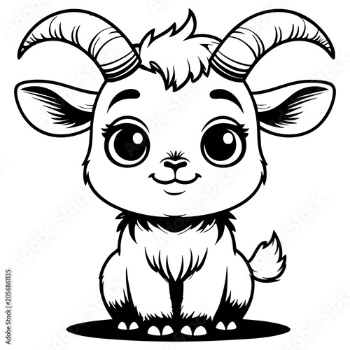Adorable Goat Cartoon
