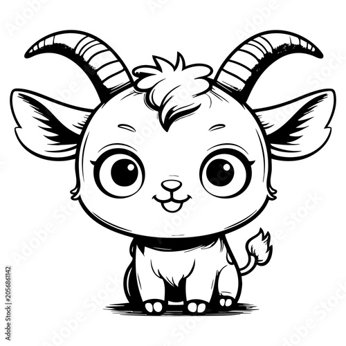 Kawaii Goat Cartoon