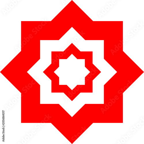 Geometric Red Star Pattern Logo