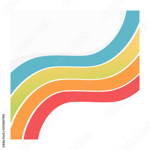 Flat design rainbow curve vector
