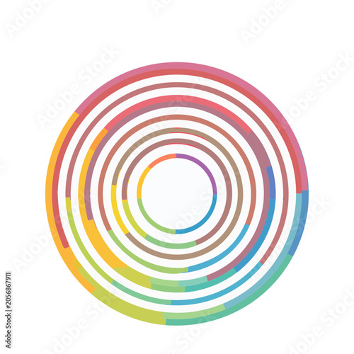 Flat design spiral pattern with rainbow colors