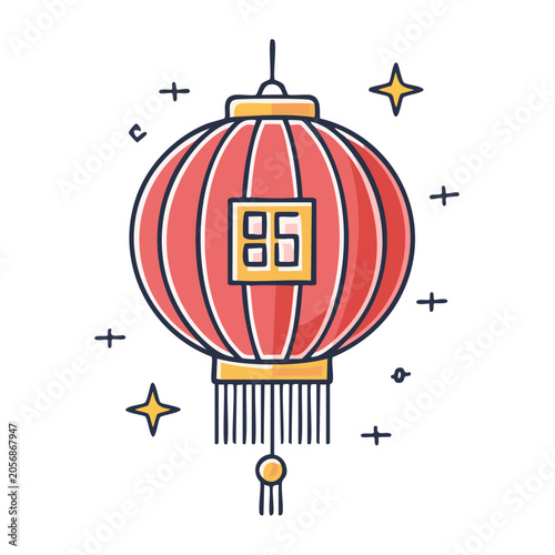 Flat design thermometer icon with red scale