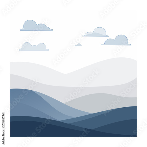 Minimalist aerial view of clouds over landscape