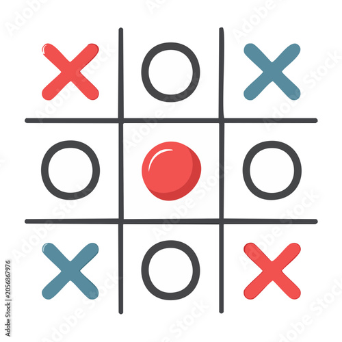 Tic tac toe grid with X and O symbols