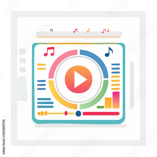 Flat design target with colorful rings