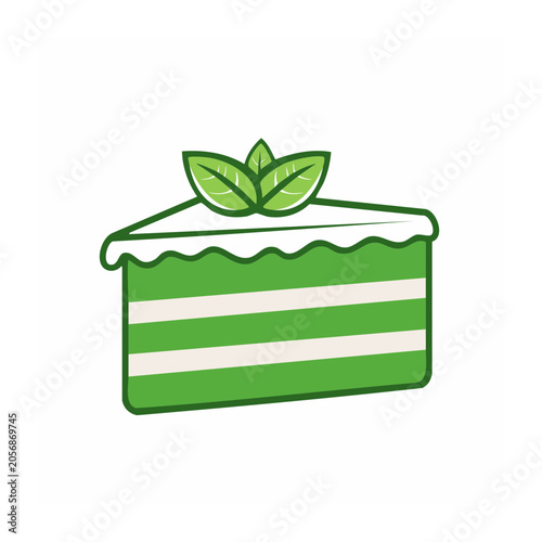 Green flat design basket with leaf
