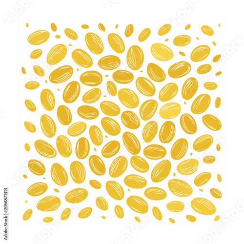 Golden leaf pattern flat design