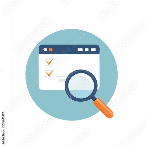 Flat design checklist icon with document and folder