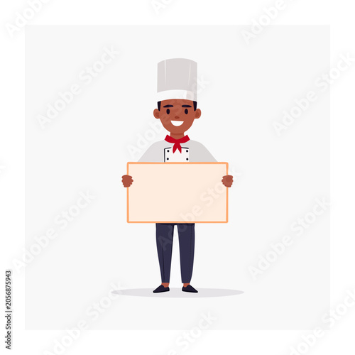 Flat design chef portrait with apron