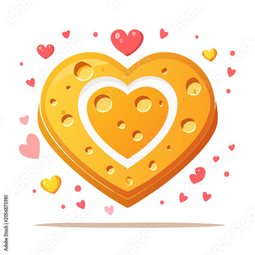 Flat design heart with dotted pattern