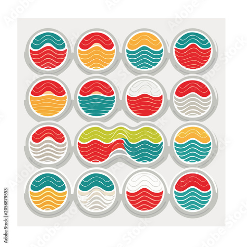 Swirl pattern with red yellow blue green cyan
