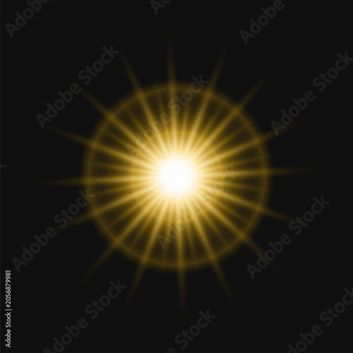 Bild auf Leinwand Radiant golden starburst glow vector
