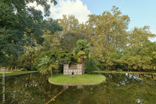 Formal Garden with Pond and Trees