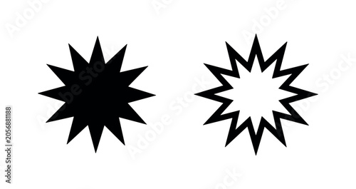 Slika na platnu Explosion burst star icon, sudden impact or surprise symbol
