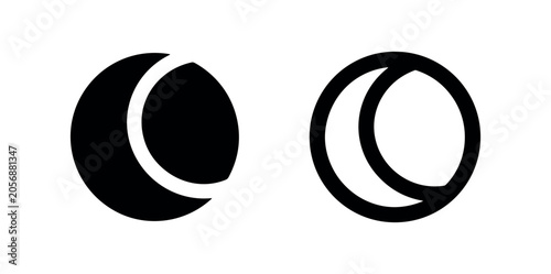 Slika na platnu Moon eclipse icon, lunar phase symbol, celestial body, shadow concept, natural phenomenon, black and white graphic