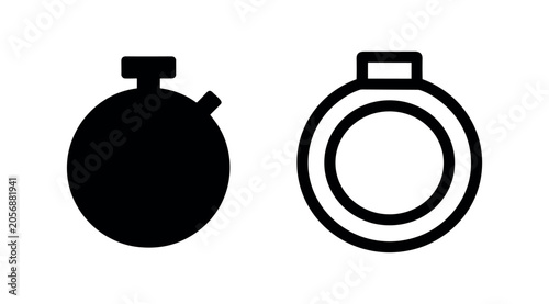 Canvas-taulu Stopwatch icons: solid black and outline versions for timekeeping