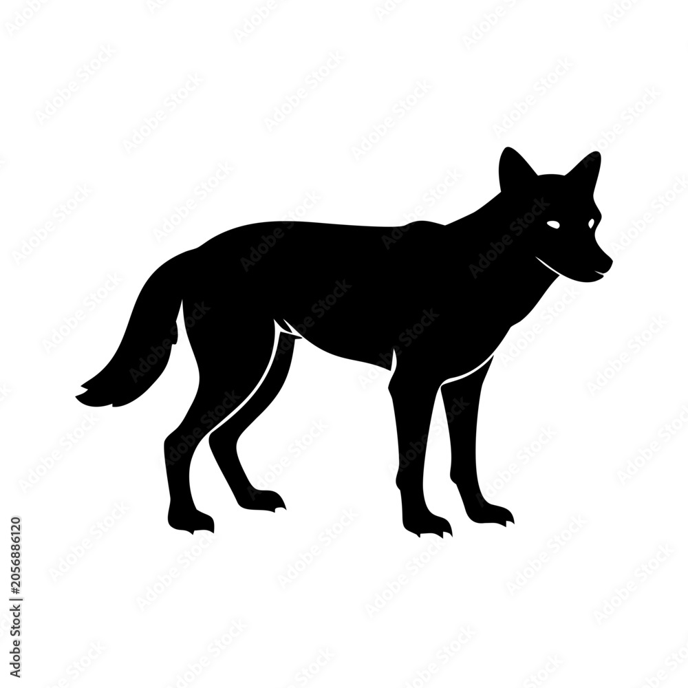 Fototapeta premium dingo icon silhouette illustration for wildlife and nature design