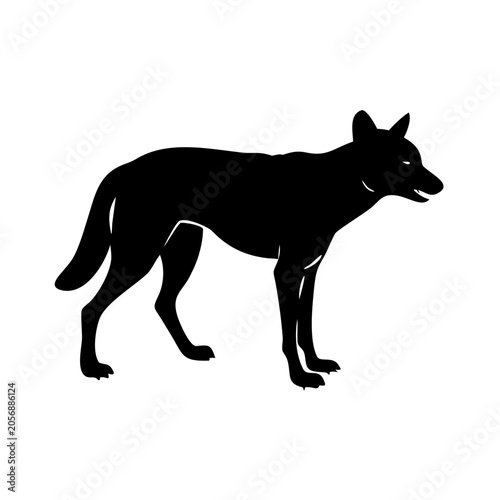 dingo icon silhouette illustration for wildlife and nature design