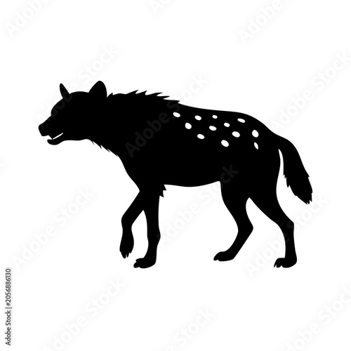 hyena icon silhouette illustration for wildlife and nature design