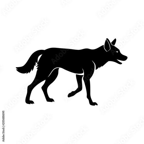 dingo icon silhouette illustration for wildlife and nature design