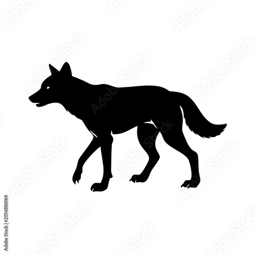 dingo icon silhouette illustration for wildlife and nature design
