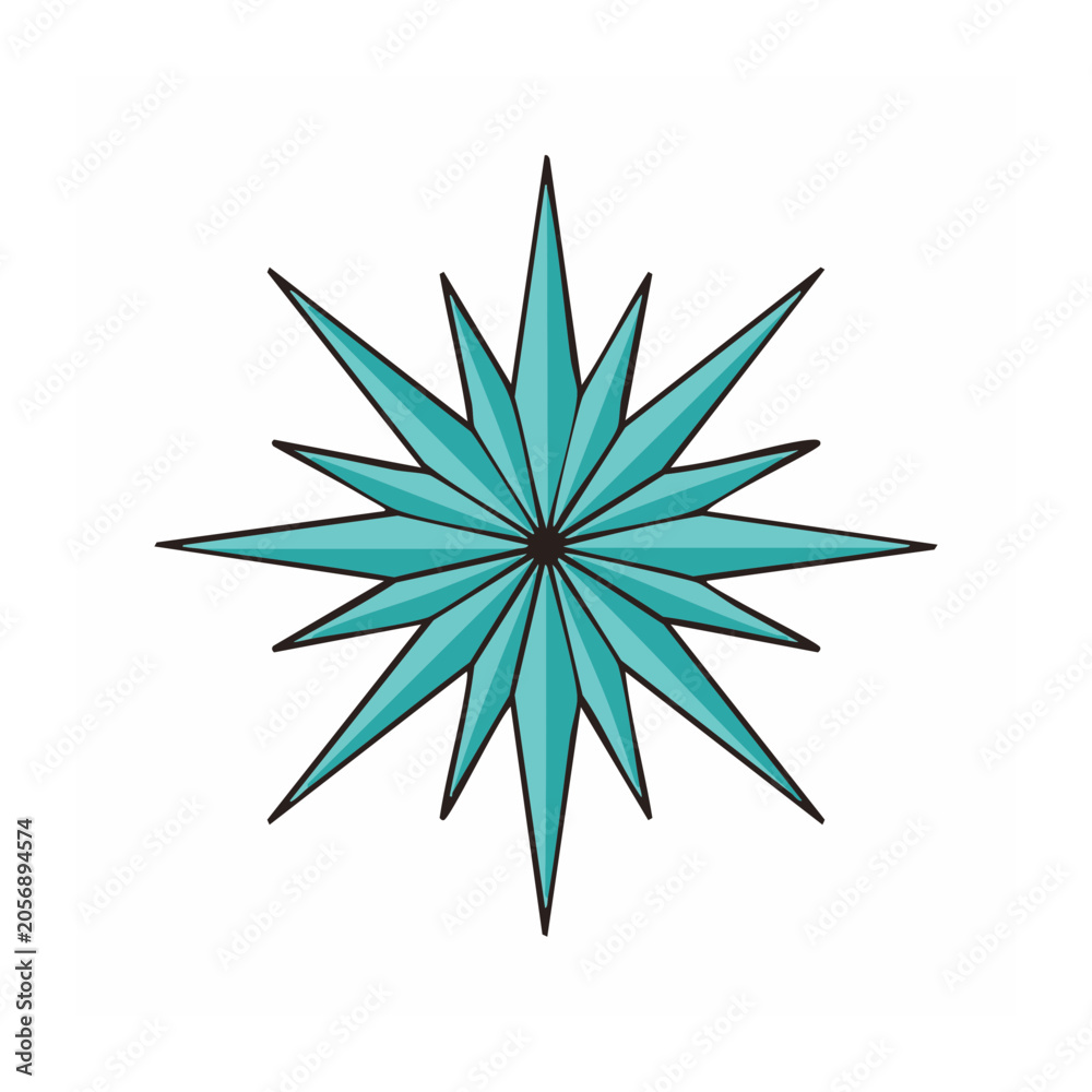Obraz premium Teal starburst vector graphic