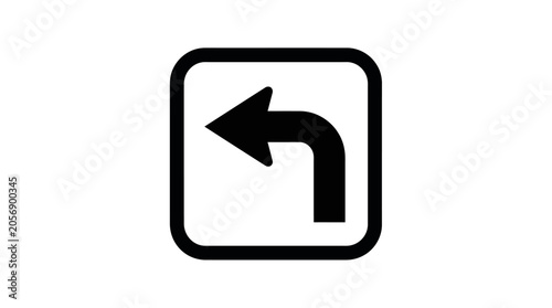 Left Turn Arrow Sign Indicating Traffic Direction.