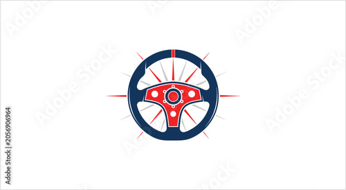 Steering Wheel Compass Nautical Navigation Symbol.