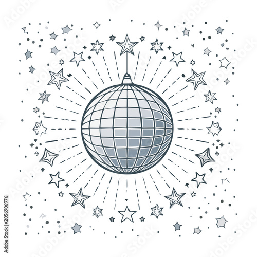 Minimal globe with satellite pattern vector
