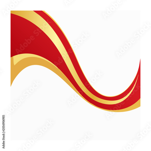 Red and yellow ribbon vector