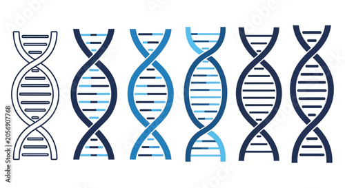 Φωτογραφία DNA Double Helix Vector Icons, Genetics Symbols, Biology Illustration Set