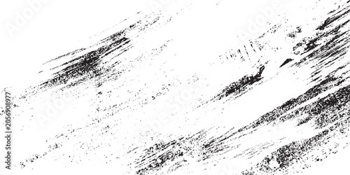 Fotografía Vintage engraved illustration set featuring dust smears and brush strokes  black paint splatter on white background