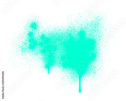 Obraz na plátně green paint splatter - spraypaint speckled texture, dripping grunge with no back