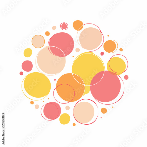 Abstract Circle Pattern with Warm Colors