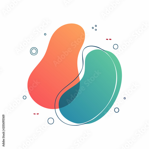 Abstract Gradient Blob Shapes with Outline
