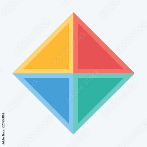 Colorful Geometric Diamond Shape