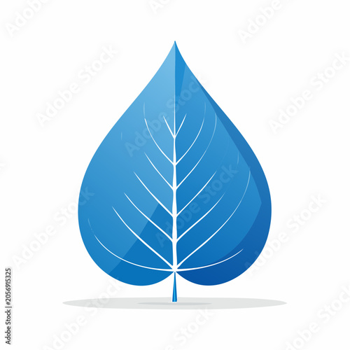 Stylized Blue Leaf Icon