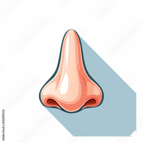 Stylized Illustration of a Human Nose with Shadow