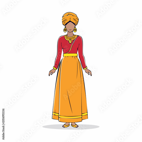 Woman in Traditional Indian Attire