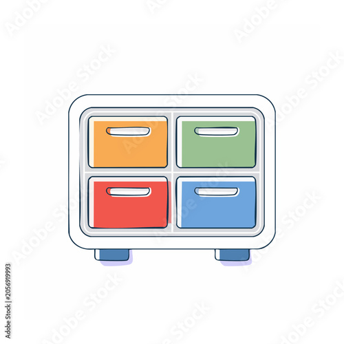Flat design vector of four smartphones in grid