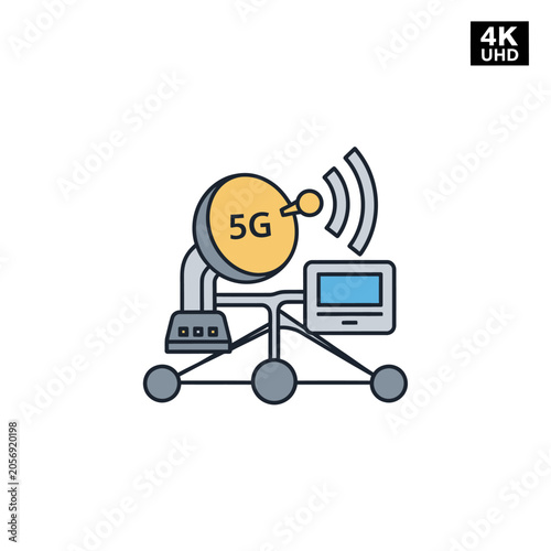 Tableau sur toile 5G Satellite Communication Technology Icon